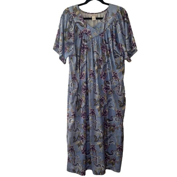 Vintage Caroll‎ Reed Mumu Nightgown Floral Long Size XL - Picture 1 of 8
